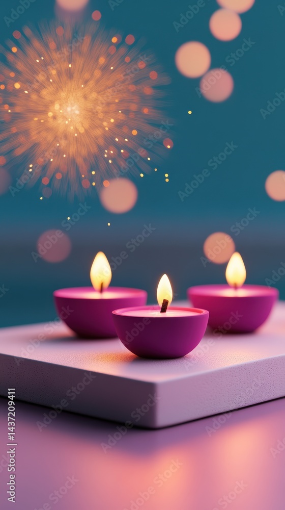 Banner design for diwali festival and podium,Diwali light decoration candle with fireworks,Stage,Product display Showcase design sparkle background,Deepavali,Dipavali,3D podium illustration. Banner design for diwali festival and podium,Diwali light decoration candle with fireworks,Stage,Product display Showcase design sparkle background,Deepavali,Dipavali,3D podium illustration.