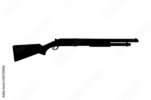 Pump shotgun silhouette vector flat illustration design.