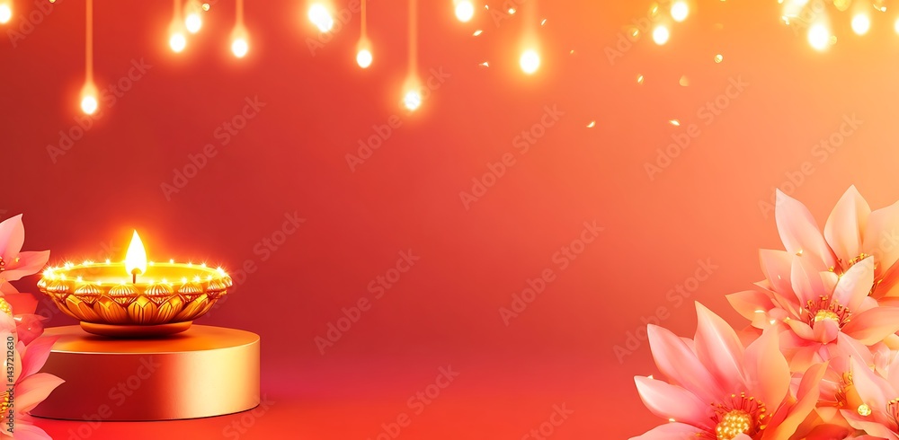 Happy Dhanteras, poster template design with gold coin in pot and decorative diya lamp, vector illustration Happy Dhanteras, poster template design with gold coin in pot and decorative diya lamp, vector illustration