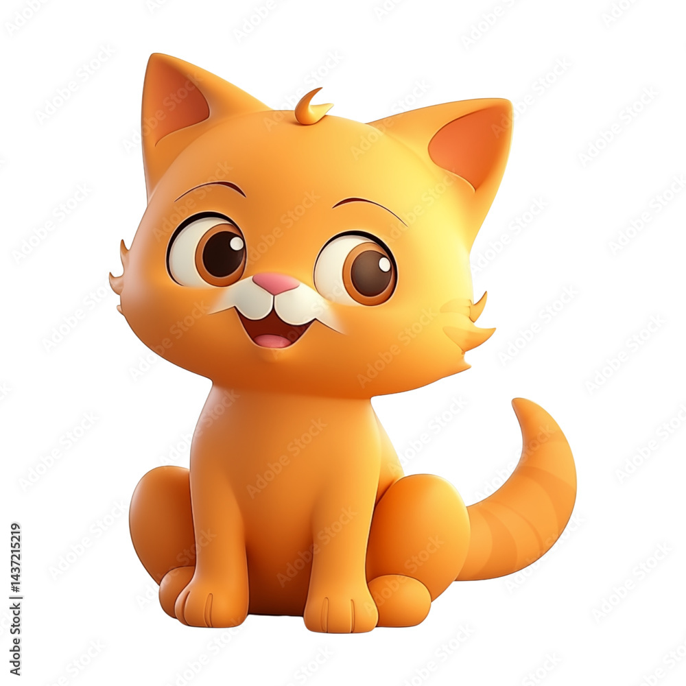 3D Orange Cat Character – Cute Pet Avatar Render on Transparent Background 3D Orange Cat Character – Cute Pet Avatar Render on Transparent Background