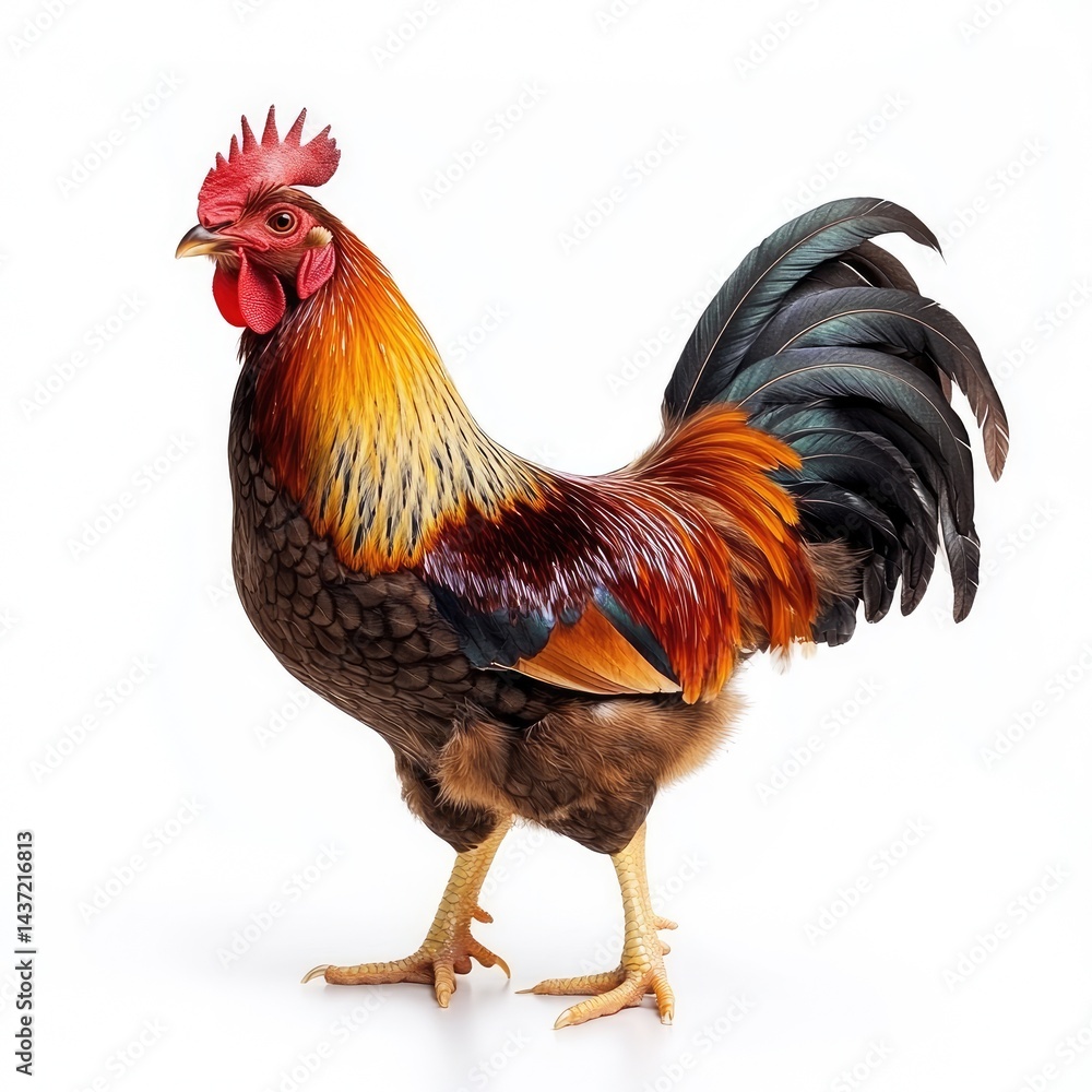 Fototapeta premium Realistic chicken on a white background,