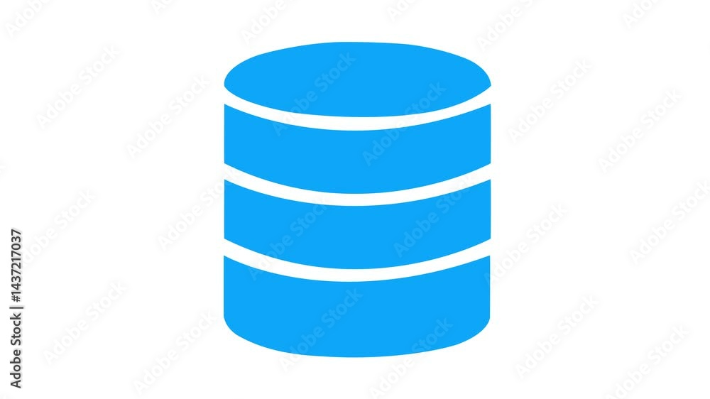 Database icon animation on white Background.Containing data base icon. Database icon animation on white Background.Containing data base icon.