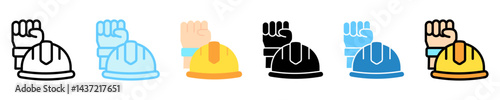 Worker multi style, mini illustration icon. use for modern concept, print, UI, UX kit, web and app development. Vector EPS 10, related to labor day, industry, worker.