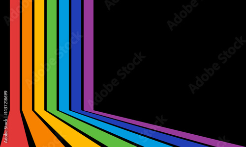 rainbow abstract geometric background, seven colors parallel lines
