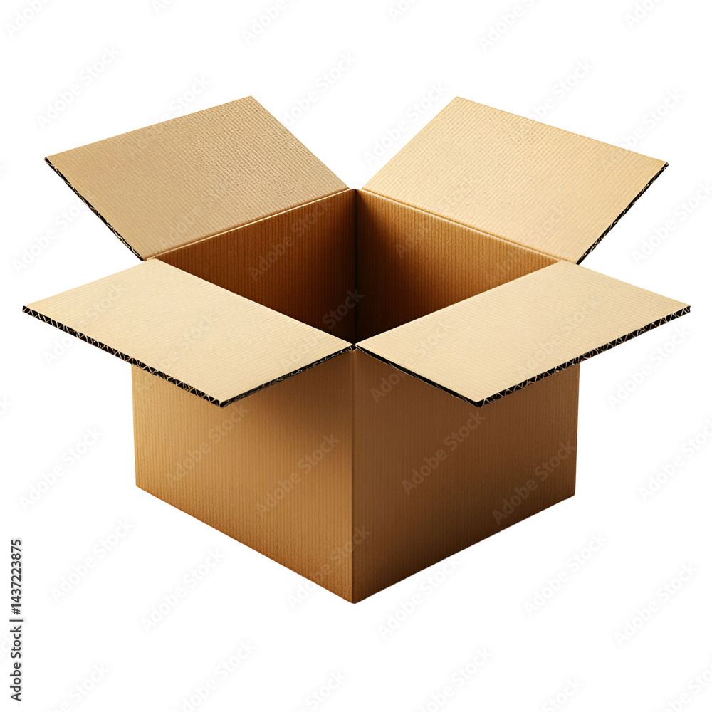 Open cardboard box empty studio image Open cardboard box empty studio image