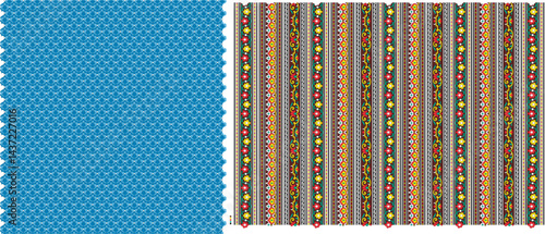 Saree Border and Blue Body Pattern Design – Rich Traditional Textiles for Fashion and Decor Projects