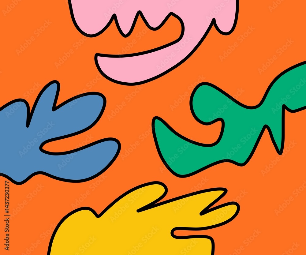 Obraz premium Illustration Abstract Shape Background Vintage