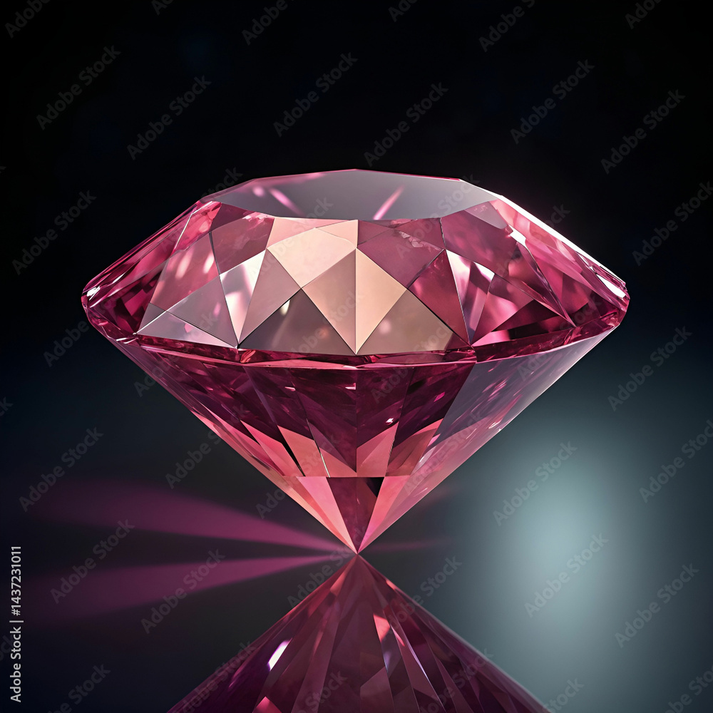 A spinel rendered from a low rear angle, reflecting light across its facets A spinel rendered from a low rear angle, reflecting light across its facets