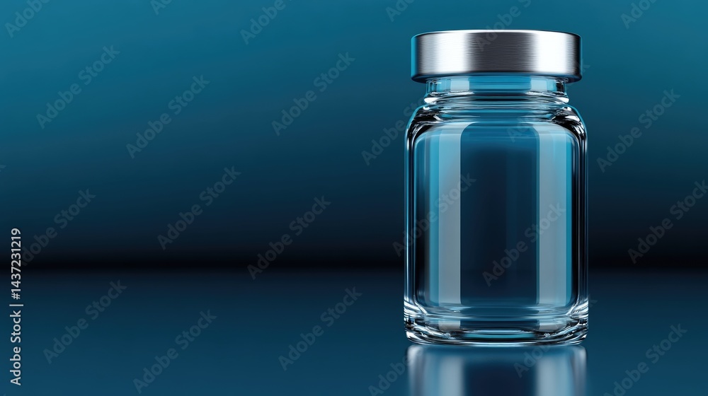 Empty medication vial on dark background Empty medication vial on dark background
