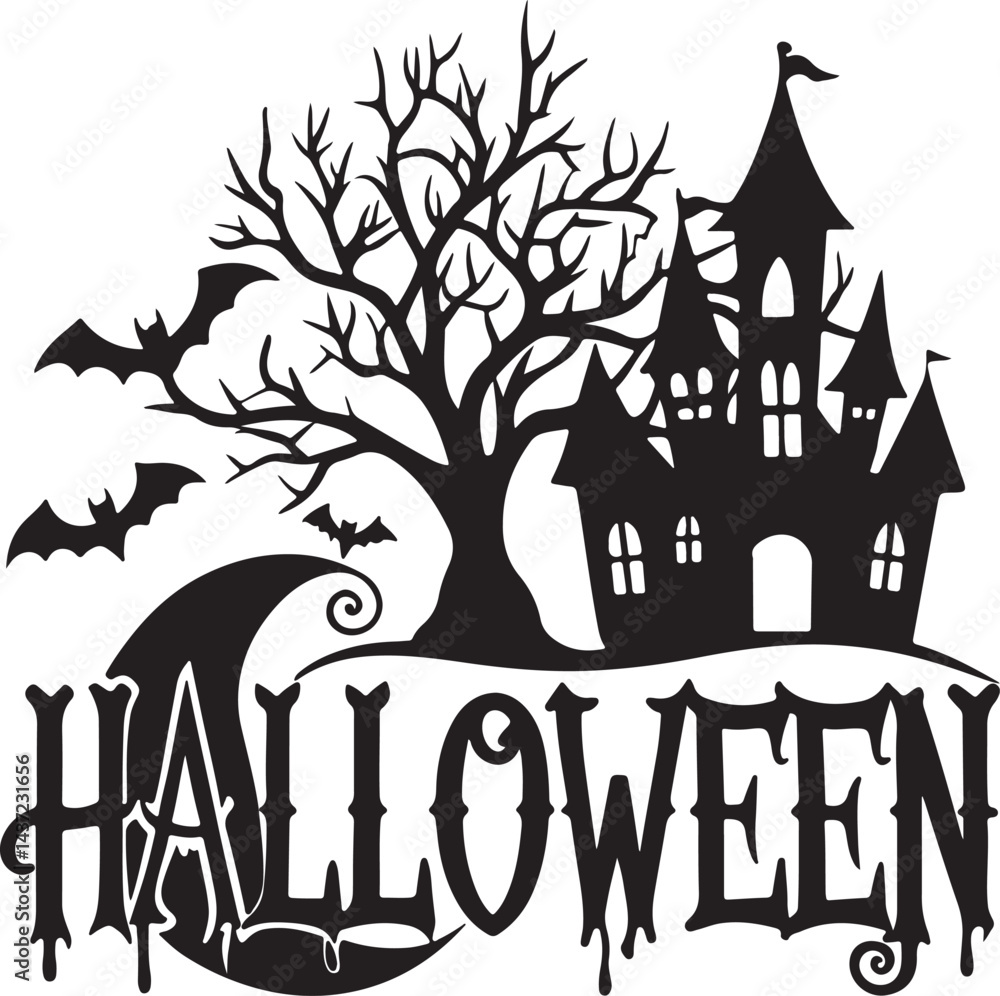 Obraz premium spooky halloween castle