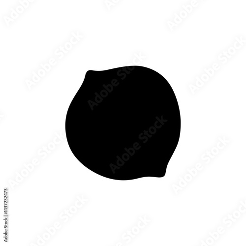 Black flax seed silhouette vector illustration on white background