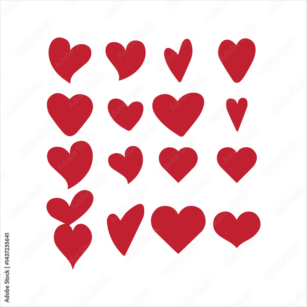 red hearts on white red hearts on white