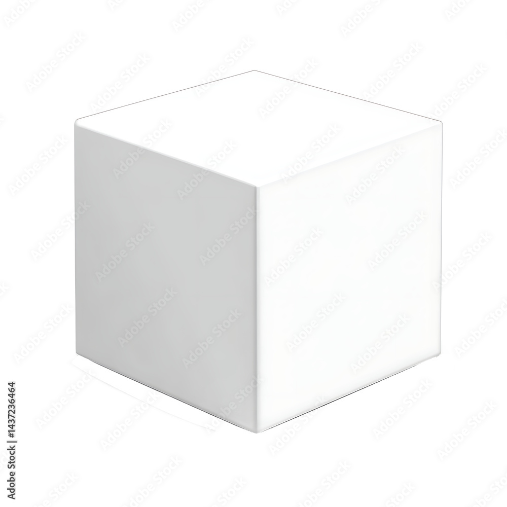 White 3D cube on transparent background for product display, branding, or design mockup White 3D cube on transparent background for product display, branding, or design mockup