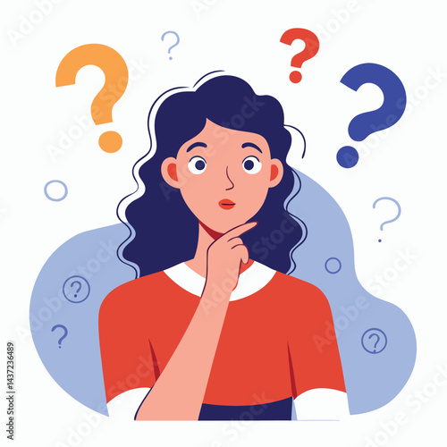 woman thinking vector