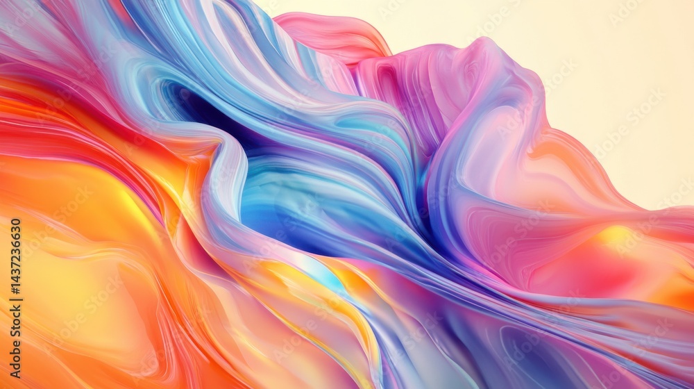 Obraz premium Tech-inspired abstract wave design with smooth flowing lines, perfect for futuristic posters, presentations, and branding.