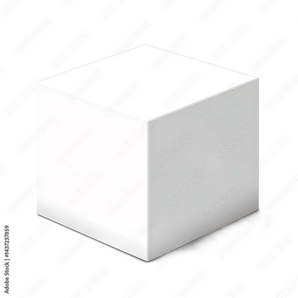 White 3D cube on transparent background for product display, branding, or design mockup White 3D cube on transparent background for product display, branding, or design mockup
