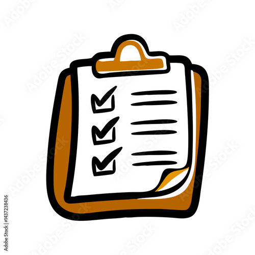 Checklist on clipboard with checked items for organization and planning