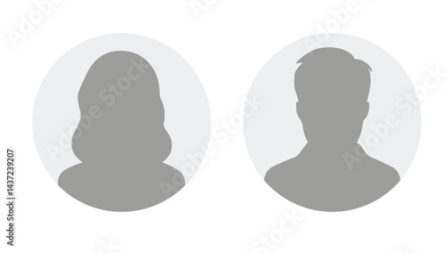 Flat illustration in grayscale. Avatar, user profile, person icon, profile picture. Suitable for social media profiles, icons, screensavers and as a template.