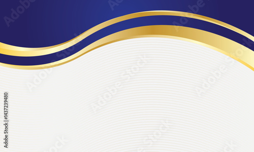 Simple blue and gold wave abstract background