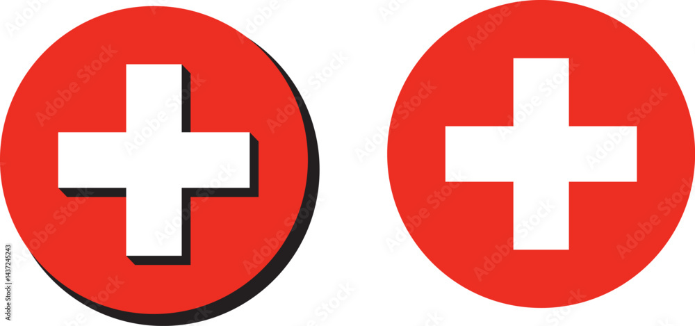 vector illustration of a red cross icon vector illustration of a red cross icon