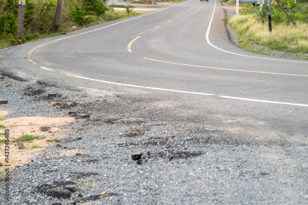 Road conditions and safety concerns rural route outdoor landscape view traffic impact