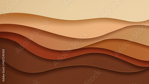 Abstract Wavy Layers in Earthy Brown Tones