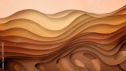 Flowing Abstract Layers in Warm Earthy Tones