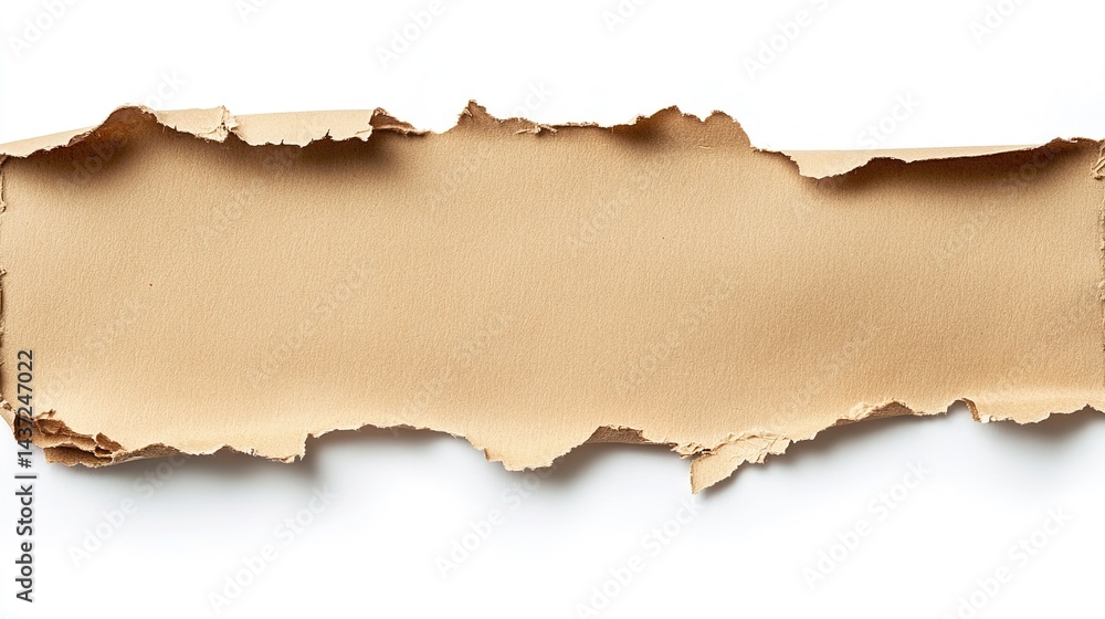 Ripped and Torn Paper Edges Isolated on White Background, Perfect for Creative Design and Textures Ripped and Torn Paper Edges Isolated on White Background, Perfect for Creative Design and Textures