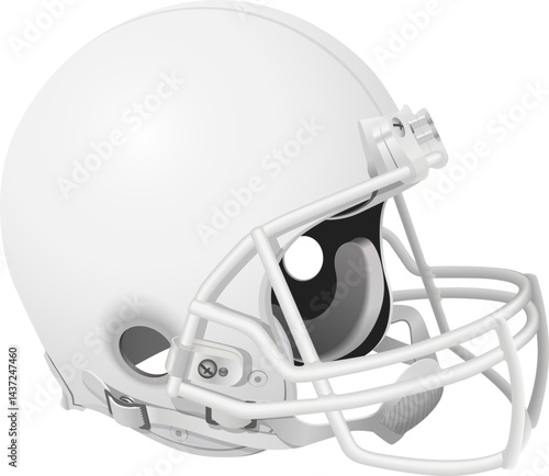 White American football helmet with white facemask