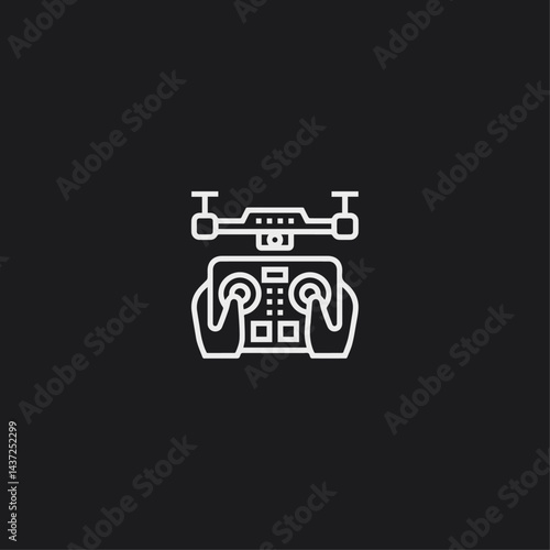 Drone controller icon flat vector design