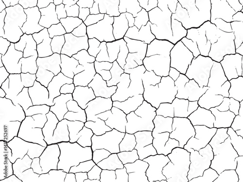  Broken cracked surface. Vector illustration. Monochrome background of coarse soil. 