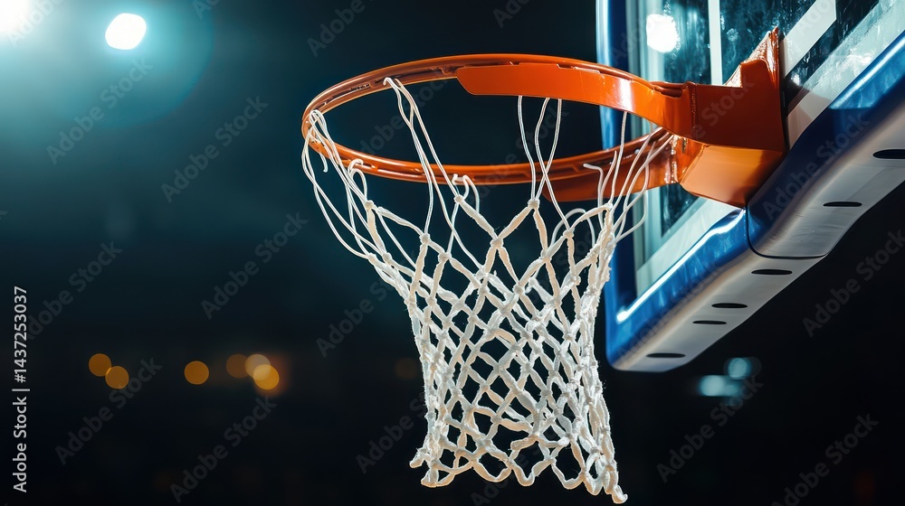 A perfectly timed shot of a basketball just about to enter the hoop intricate net details ultra-sharp focus dramatic A perfectly timed shot of a basketball just about to enter the hoop intricate net details ultra-sharp focus dramatic
