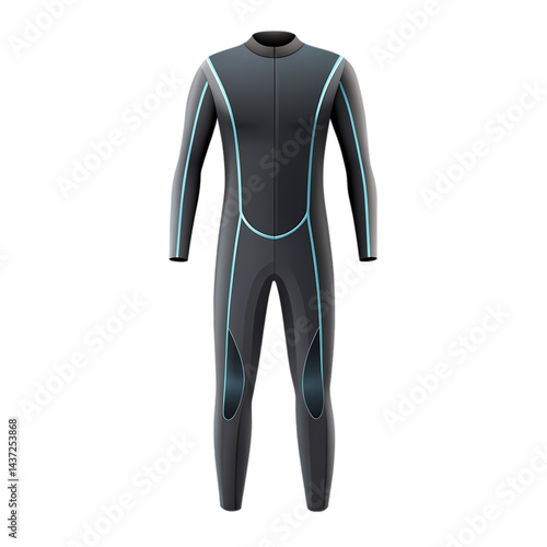 High-Tech Neoprene Wetsuit: Full Body Dive Suit for Swimming, Triathlon & Watersports on Transparent  background