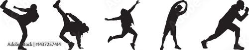 Dynamic Silhouettes of Athletes in Action Poses for Fitness Design