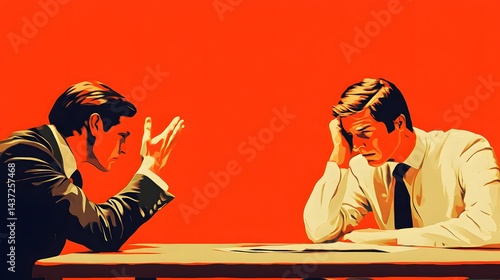 Two business people engaged in a heated disagreement.