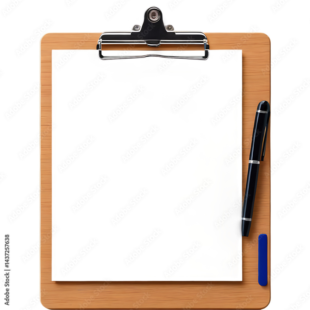 Wooden Clipboard with Pen and Paper Wooden Clipboard with Pen and Paper
