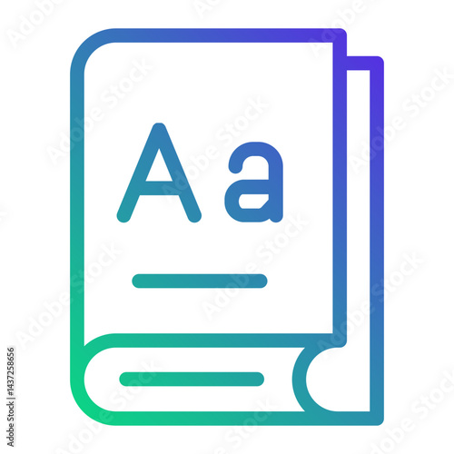 Alphabet Book Line gradient icon