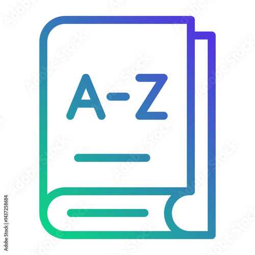 Dictionary Book Line gradient icon