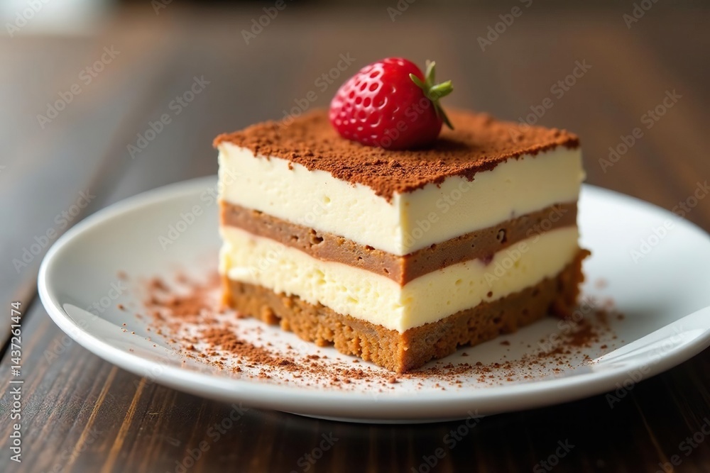 Elegant tiramisu, perfectly layered and dusted with cocoa , italian, coffee, confection Elegant tiramisu, perfectly layered and dusted with cocoa , italian, coffee, confection