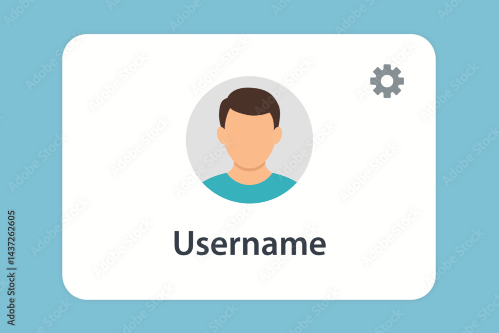 User Profile Screen with Avatar, Username, and Settings Button