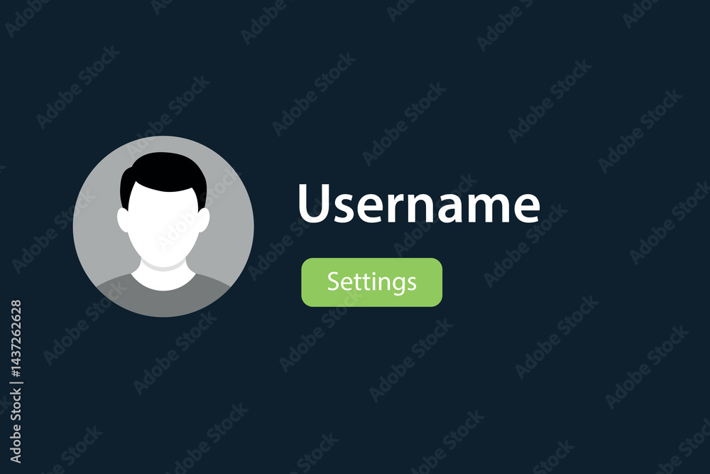 User Profile Screen with Avatar, Username, and Settings Button