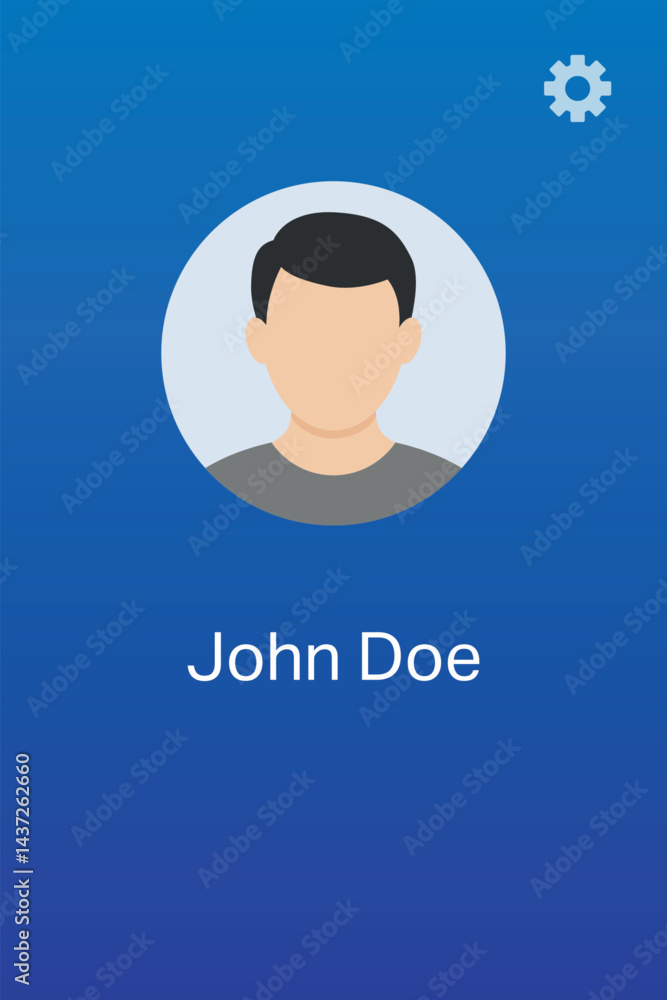User Profile Screen with Avatar, Username, and Settings Button