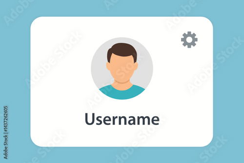 Obraz na płótnie User Profile Screen with Avatar, Username, and Settings Button w salonie