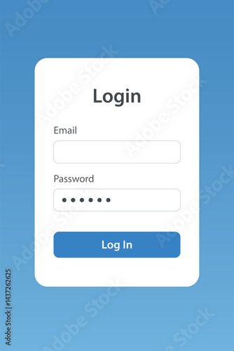 Obraz na płótnie Modern Login Screen with Email and Password Fields w salonie