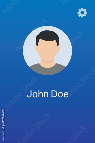 Obraz na płótnie User Profile Screen with Avatar, Username, and Settings Button w salonie