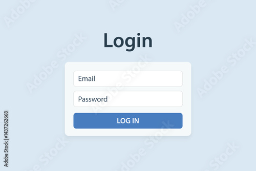 Obraz na płótnie Modern Login Screen with Email and Password Fields w salonie