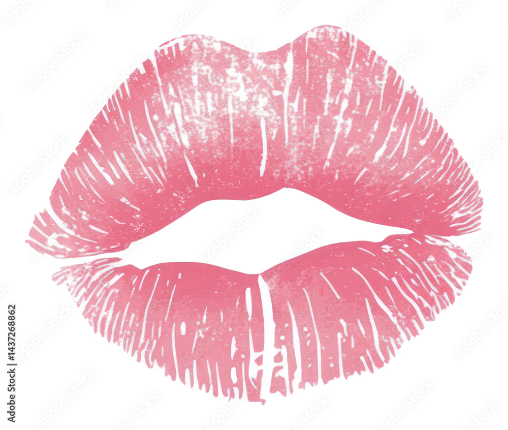 Obraz premium PNG Kiss mark cosmetics lipstick person.