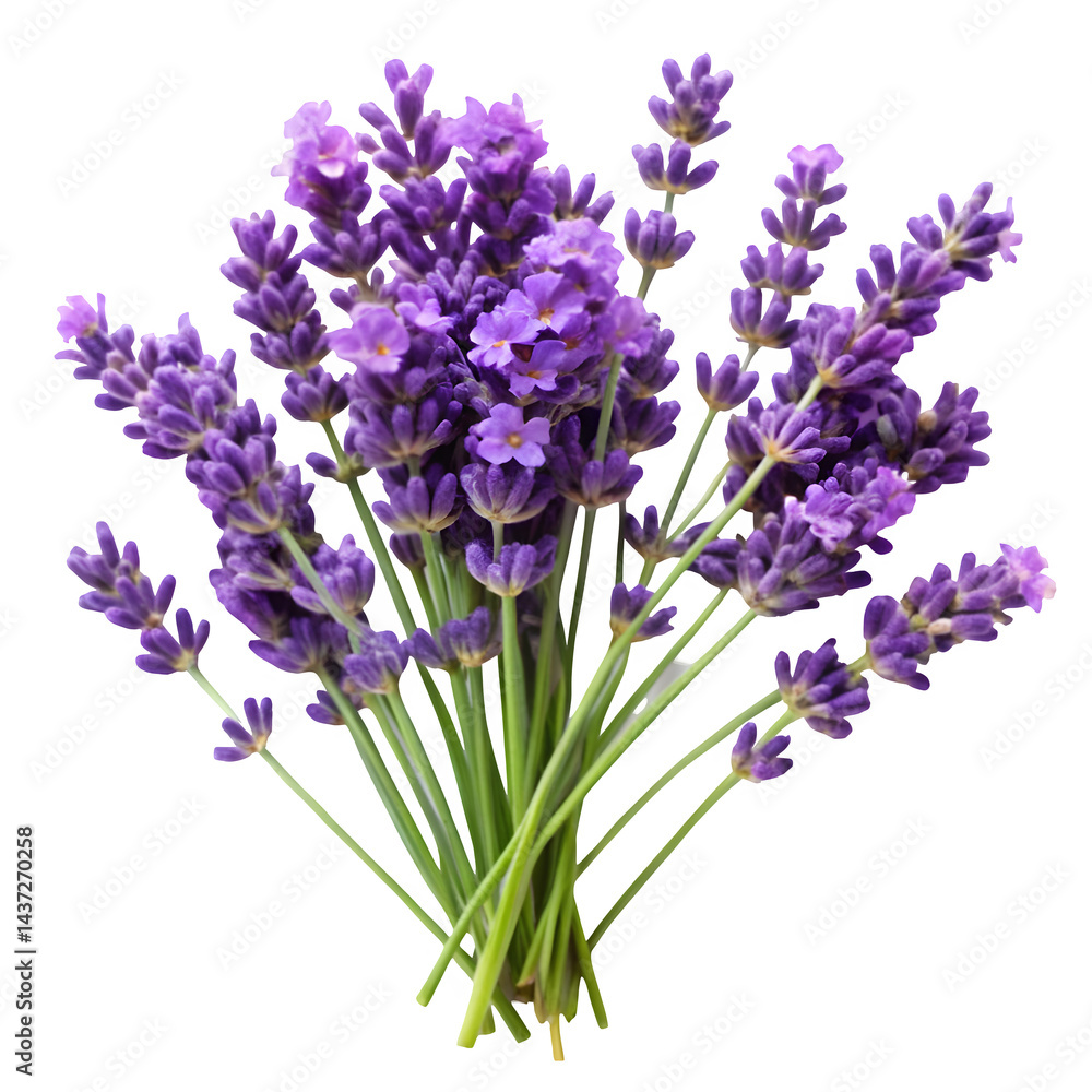 Fototapeta premium Delicate Blue Lavender Isolated On Pure White Background