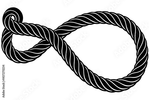 rope silhouette vector icon, Cknot on a rope, knot of rope.