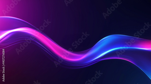 Wallpaper Mural Abstract background with a light effect in the shape of a fluid wave for a product presentation template vector illustration. smooth light motion speed effect in shades of neon Torontodigital.ca